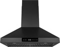 Hauslane Range Hood Wall Mount 30" Ducted or Ductless Kitchen Vent Hood Stainless Steel Stove Hood - 3 Speed, Touch Control, LED Lamps, Baffle Filters, Auto Shut-off, WM538 Matte Black