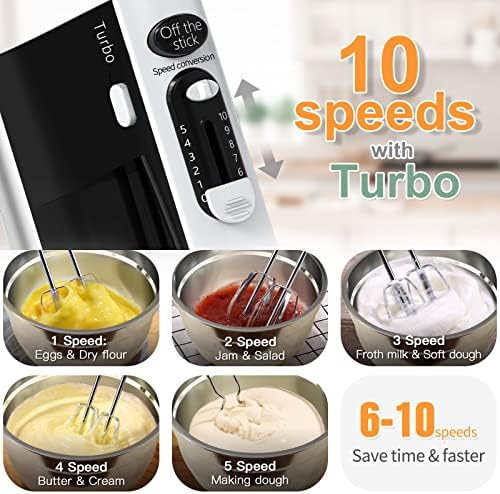600W Electric Hand Mixer with 6 Piece Mixing Bowls