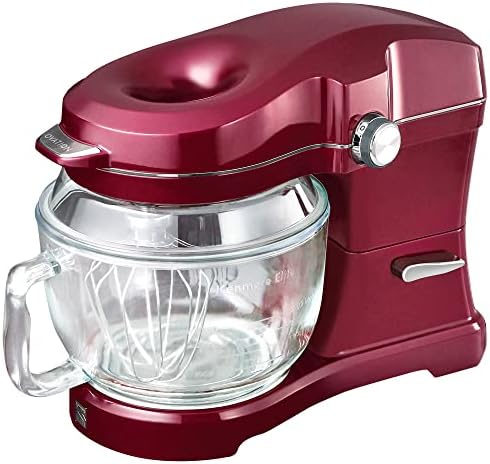 Kenmore Ovation 500W RedStand Mixer, 10‑Speed Tilt‑Head with 5QT Glass Bowl, Pour‑In Top, 360° Splash Guard, LED Light, Flat Beater, Dough Hook & Whisk for Powerful, Stable, Low‑Noise Mixing