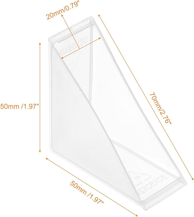uxcell 20Pcs Plastic Corner Protectors 20x70mm Right Angle Shape Glass Corner Guards Cushion for Corner Protection of Glass, Mirror, Tile, White