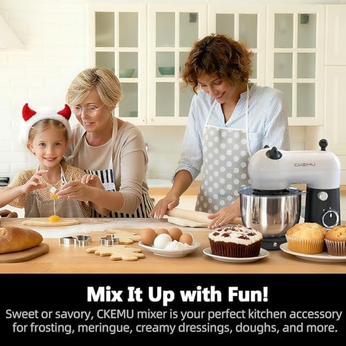 Stand Mixer, Compact & Space-Saving, Stainless Steel Bowl, Unique & Playful Design, Effcient Motor, Dishwasher-Safe Attachments, SM-2549A (Panda)