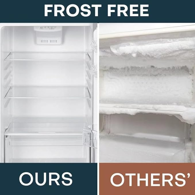 Upstreman 11.6 Cu.Ft. Double Door Refrigerator in Stainless Steel with Large Capacity Top Freezer, Frost Free, Adjustable Thermostat Control, Apartment Refrigerator with Freezer, ENERGY STAR