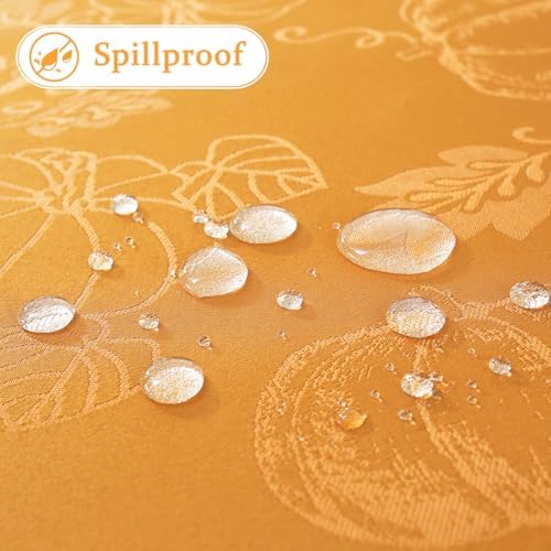 SASTYBALE Fall Tablecloth Rectangle Jacquard, 60" x 120", Amber
