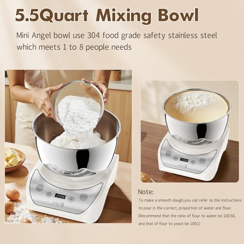 Electric Dough Maker with Ferment Function, 5.5QT Dough Mixer