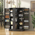 kepptory 47“ Black Kitchen Pantry Cabinet with Pull-Out Drawer