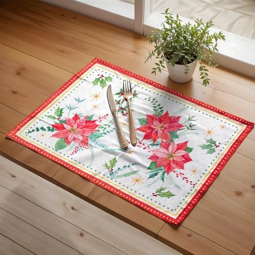 Maison d' Hermine Placemats Set of 4 Reusable 100% Cotton (13"x19")