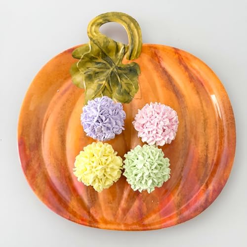 UP Pumpkin Shaped Melamine Serving Platter, Fall Harvest Party Tray, Thanksgiving Table Decor, for Snacks, Appetizers, and Desserts, Orange, 16 x 15.5 Inch