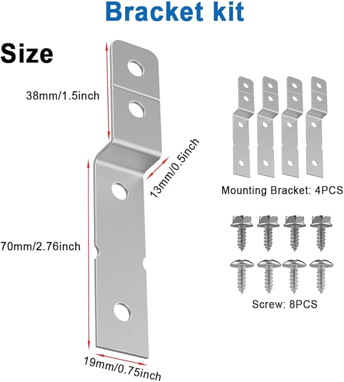 4Pcs Dishwasher Side Mount Bracket Kit, Compatible with 154806601 02 for Electrolux & Frigidaire Dishwashers AP5645425, 154477201, 154806601, 154806602, 154806601/02, 2691713 and PS4705063 DWBRACKIT1