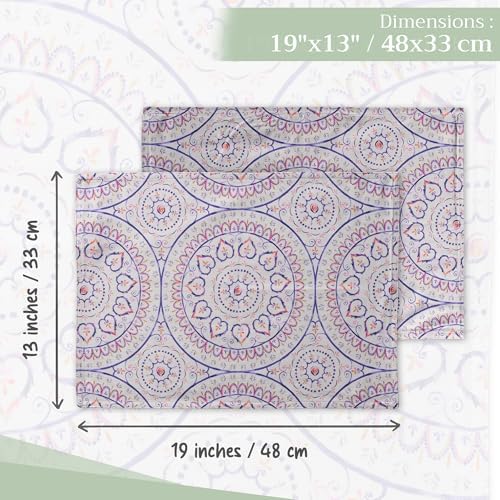 Maison d' Hermine Placemats Set of 4 Reusable 100% Cotton (13"x19")