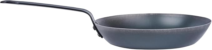 Restaurantware-Met Lux 9 Inch Fry Pans, 6 Lightweight Frying Pans - Induction-Ready, Triple-Riveted, Black Carbon Steel Cooking Skillets, Durable, For Searing, Sauteing, And Browning Food