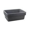 4-Pack 32 L Plastic Commercial Bus Box, Large Bus Tubs, Gray