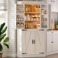 Jocoevol Corner Cabinet,71'' Kitchen Pantry Storage Cabinet with 4 Doors and Shelves, Tall Food Pantry Storage Cabinet Farmhouse Furniture for Kitchen Dining Room, White