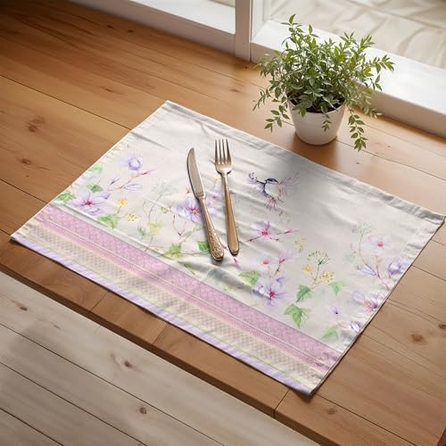 Maison d' Hermine Placemats Set of 4 Reusable 100% Cotton (13"x19")
