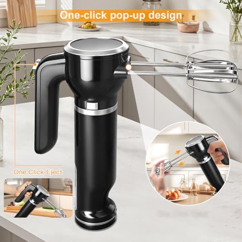 Showvigor Handmixer Electric Handheld, 6-in-1 Multifunctional Handheld Immersion Blender Bundle and Whisk, Milk Frother, Food Chopper
