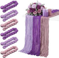 6 Pcs Lavender Dusty Purple Cheesecloth Table Runner 118"