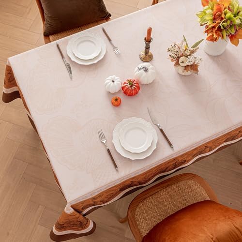 Romanstile Fall Thanksgiving Rectangle Tablecloth 60 x 144 Inch, Orange