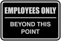 All Quality Classic Framed Employees Only Beyond This Point Wall or Door Sign | Easy to Install Business Signage - Large (Black-Silver) 1 Pack