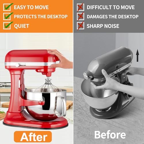 Sliding Mat for Kitchenaid Mixer, Kitchen Appliance Slide Mats Pads, Slide Tray Mixer Mover Slider Mat Pad Compatible with Kitchenaid 4.5-5 Qt Tilt-Head Stand Mixer,Kitchen aid Mixers Accessories