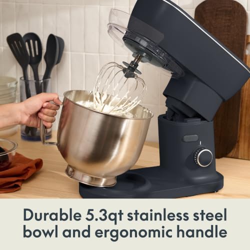 bella STIR 5.3Qt Tilt-Head Stand Mixer, 12-Speed Countertop Mixer, Slate