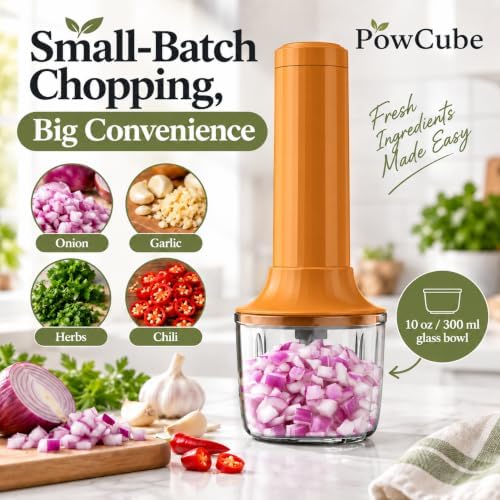 Cordless Hand Mixer, 4-in-1 Handheld Electric Mixer with Electric Whisk Frother & 10 oz Mini Food Chopper, USB-C Rechargeable 4-Speed Hand Mixer for Eggs, Cream, Coffee & Small-Batch Prep