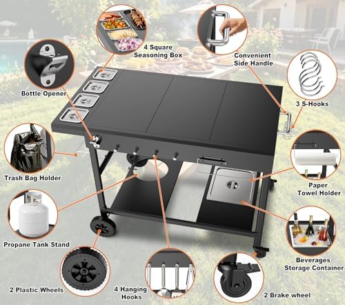Outdoor Pizza Oven Table with Topping Station