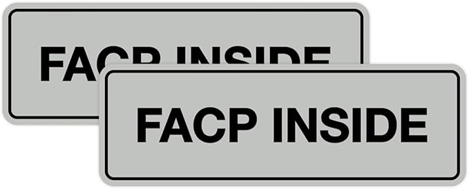 Signs ByLITA Standard FACP Inside Sign | Fire Safety Signage (Lt Gray) - Medium 2 Pack
