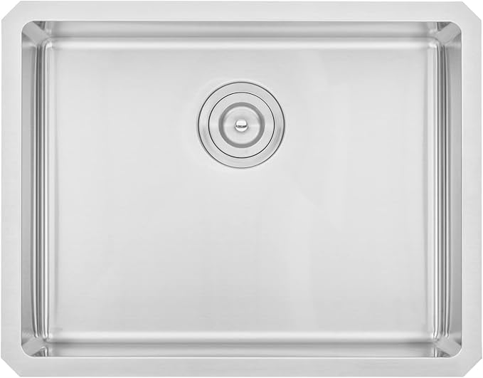 23 in. x 18 in. x 10 in. 16-Gauge Stainless Steel Undermount Single Bowl Kitchen Sink with Strainer