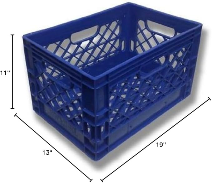 Authentic 19x13x11 6 Gallon 24 Quart Rectangular Dairy Milk Crate (YELLOW)