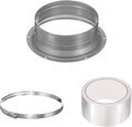 PATIKIL 6 Inch Duct Connector Flange, Galvanized Iron Straight Pipe Flange Interface Air Duct Connector with Clamp for Air Heating Cooling Ventilation HVAC System, Silver