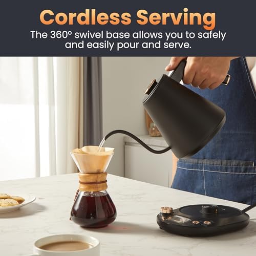 Elite Gourmet EKT3001 1L Digital Kettle, 304 Stainless Steel, Matte Black - Image 3