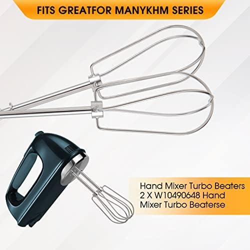 Hand Mixer Beaters Attachments for KitchenAid W10490648, KHM5APWH7
