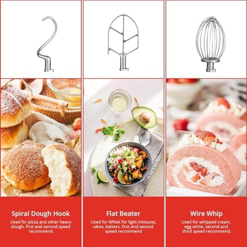 Takywep 20QT Commercial Food Mixer with Timing Function, Heavy Duty Commercial Mixer 1100W, Stainless Steel Bowl Commercial Electric Food Mixer with 3 Speeds Adjustable, Perfect for Bakery Pizzeria