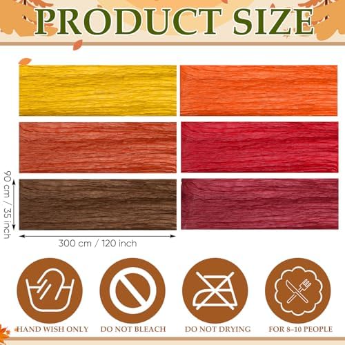 6 Pcs Fall Cheesecloth Table Runner Thanksgiving Boho Gauze 118"