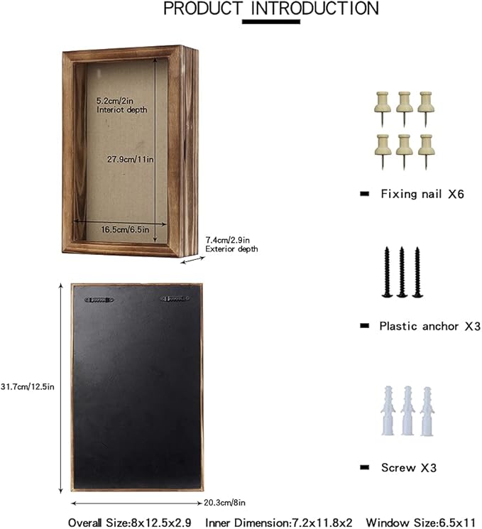 Freezing point Shadow Box Frame 8x12.5 Shadow Box Display Case with Linen Back Memorabilia Awards Medals Bouquet Photos Badge Wedding Flower Pin Magazine Memory Box for Keepsake Picture Large