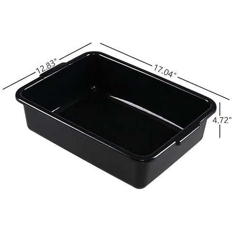12-Pack 13 L Plastic Commercial Bus Tub, Black Bus Box