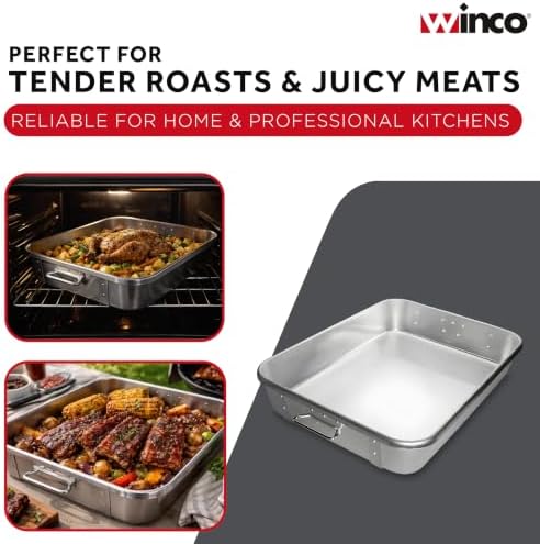 Winco 18" x 24" Aluminum Commercial Roast Pan