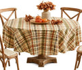 Newbridge Thanksgiving Diagonal Plaid 60 x 84 Inch Oval Vinyl Tablecloth