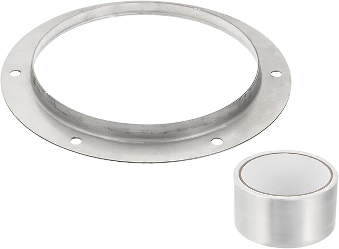 PATIKIL 7 Inch Duct Connector Flange, Metal Straight Pipe Exhaust Flange Duct Mounting Plate for Heating Cooling Ventilation HVAC System, 304 Stainless Steel