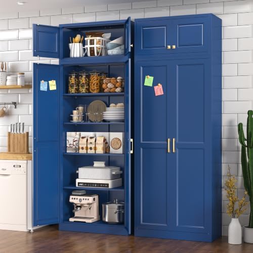 Polup 86" Tall Metal Kitchen Pantry Storage Cabinet with Doors and Shelves