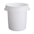 PRO&Family Commercial Round Trash Can, Ingredient Bin, Heavy-Duty Plastic, Anti-Static, Kitchen, Office, Outdoor Use (White, 20 Gallon)