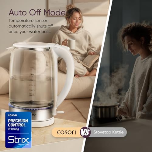Cosori Electric Kettle, No Plastic Contact with Water, 1.7L, White - Image 7