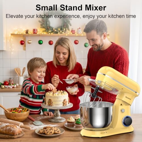 Honinst 4QT Electric Stand Mixer, 10-Speed Tilt-Head Compact Kitchen Mixer