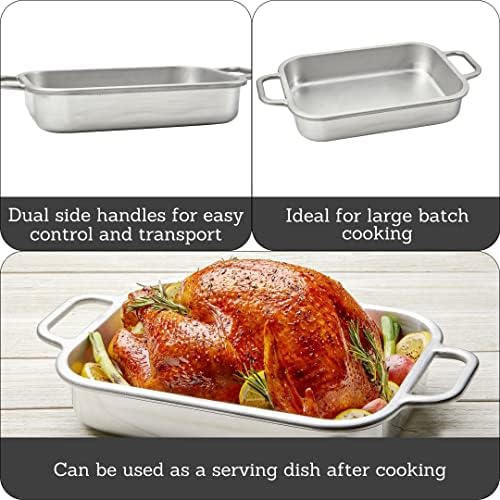IMUSA 13.5x10in H. Cajun Cast Aluminum Roaster/Baking pan