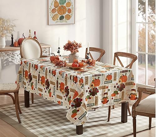 Newbridge Thanksgiving Fall Hayride 60 x 84 Inch Rectangle Vinyl Tablecloth