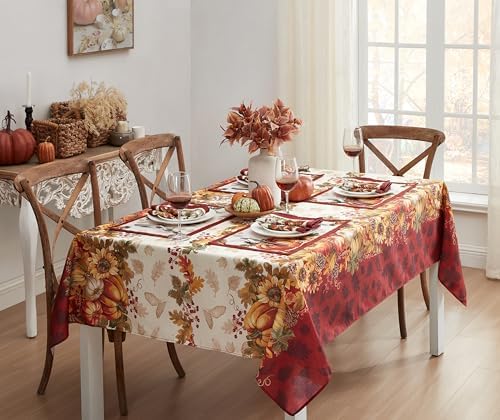 Thanksgiving Autumns Bounty Pumpkin 60 x 144 Inch Rectangle Tablecloth
