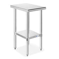 GRIDMANN Stainless Steel Work Table 12 x 24 Inches, NSF Commercial Kitchen Prep Table with Under Shelf for Restaurant and Home