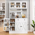 DWVO 71''H Kitchen Pantry Storage Cabinet with Power Outlet, White