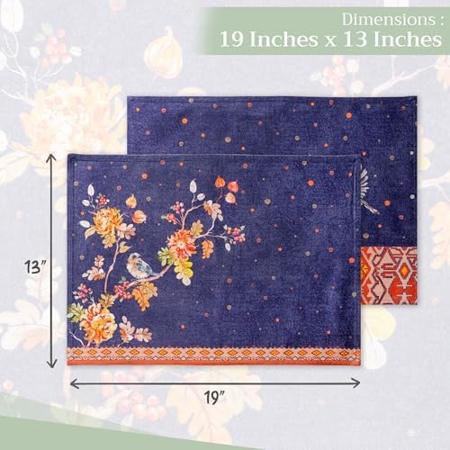 Maison d' Hermine Placemats Set of 4 Reusable 100% Cotton (13"x19")