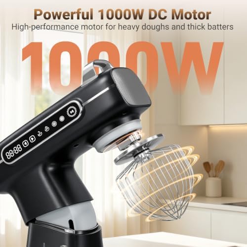 ZACME 8.5QT Commercial Stand Mixer 1000W with Aluminum Die Casting Meets the Standard of NSF/ANSI 8-2023, 11 Speeds Electric Stand Mixer, Tilt-Head Dough Mixer with Bowl, Dough Hook, Whisk and Beater