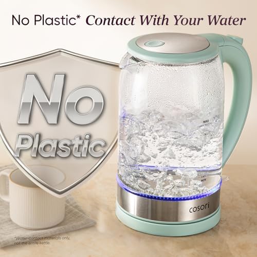 Cosori Electric Kettle, No Plastic Contact with Water, 1.7L, Green - Image 2